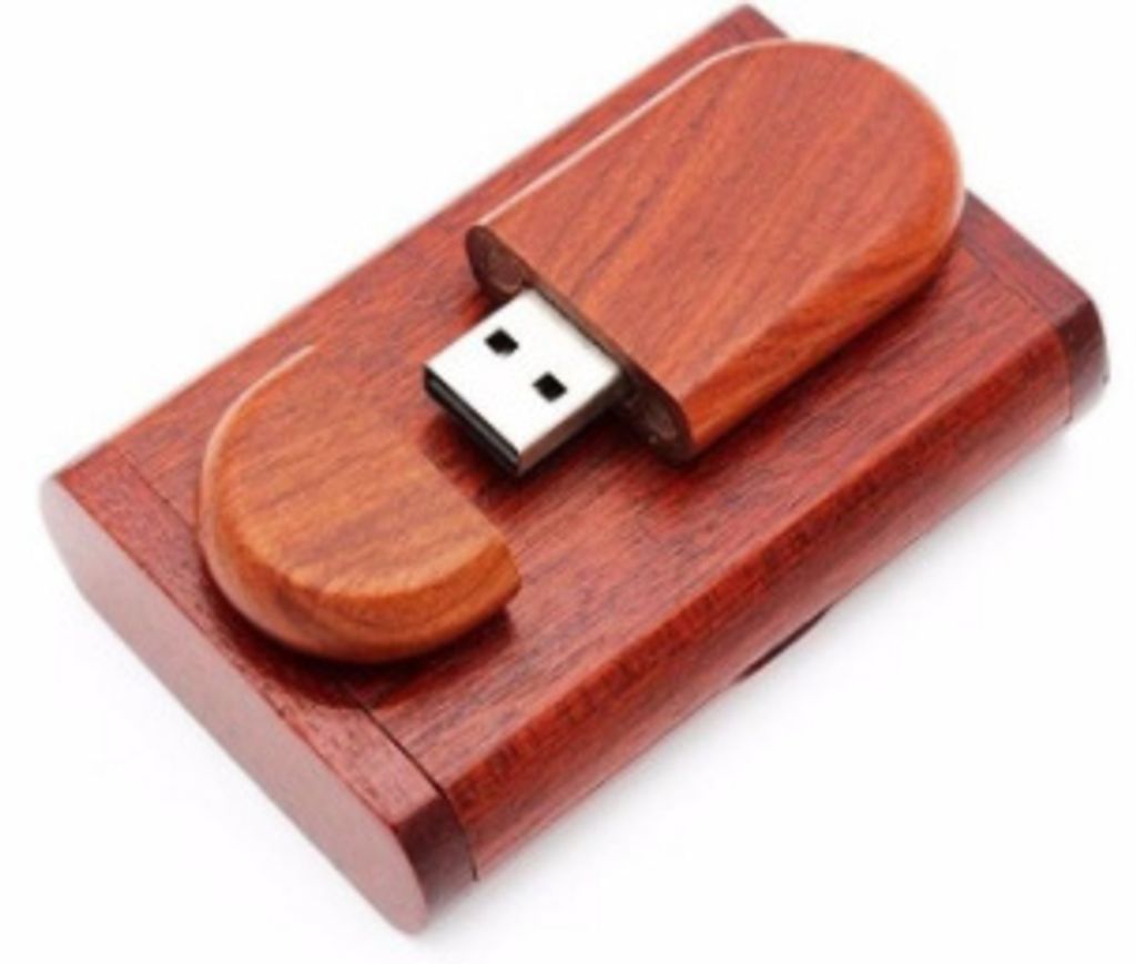 Sada: USB drevený ovál 2.0 16GB a drevený box, cherry Obrázok produktu 