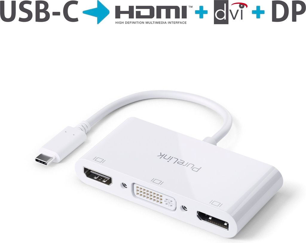 PURELINK Multiport-Adapter 0,1m IS250 USB-C auf HDMI, DVI und DP iSerie