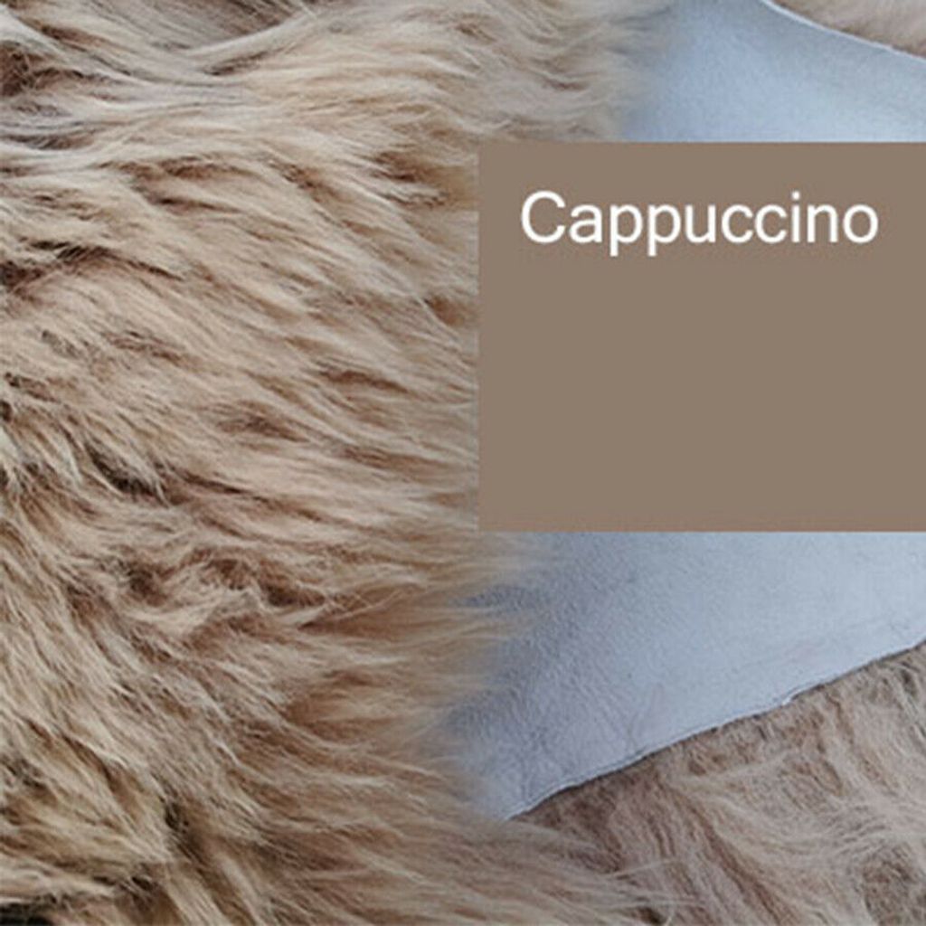 Top Öko Lammfell Schaffell Felle Cappuccino Taupe Beige Neu L-Xl 80Cm - 100Cm