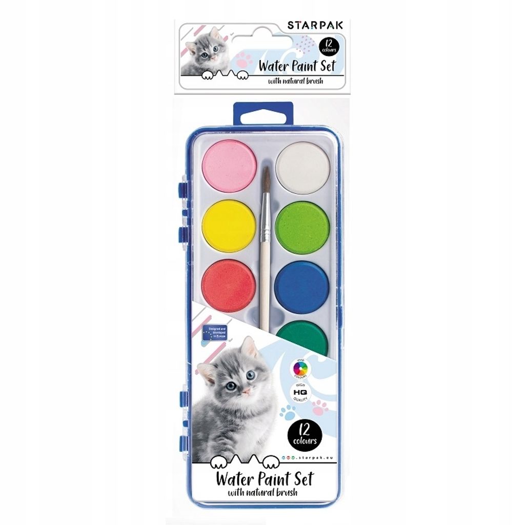 Aquarellfarben mit Pinsel 12 Farben Cuties