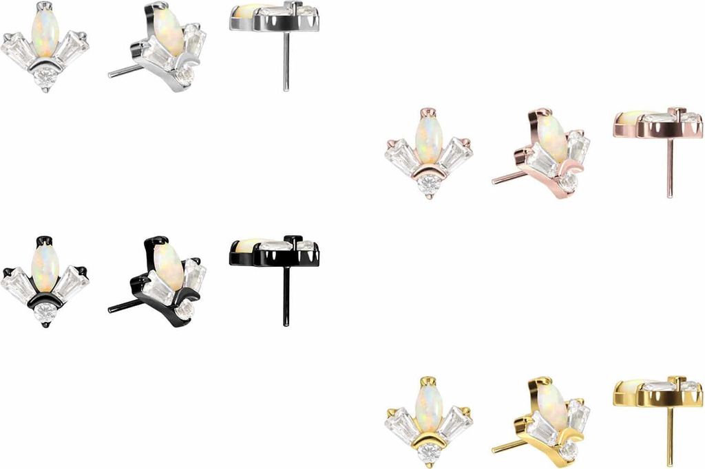 Piercing-Zubehör Titan Aufsatz mit Push Pin LOTUSBLÜTE
