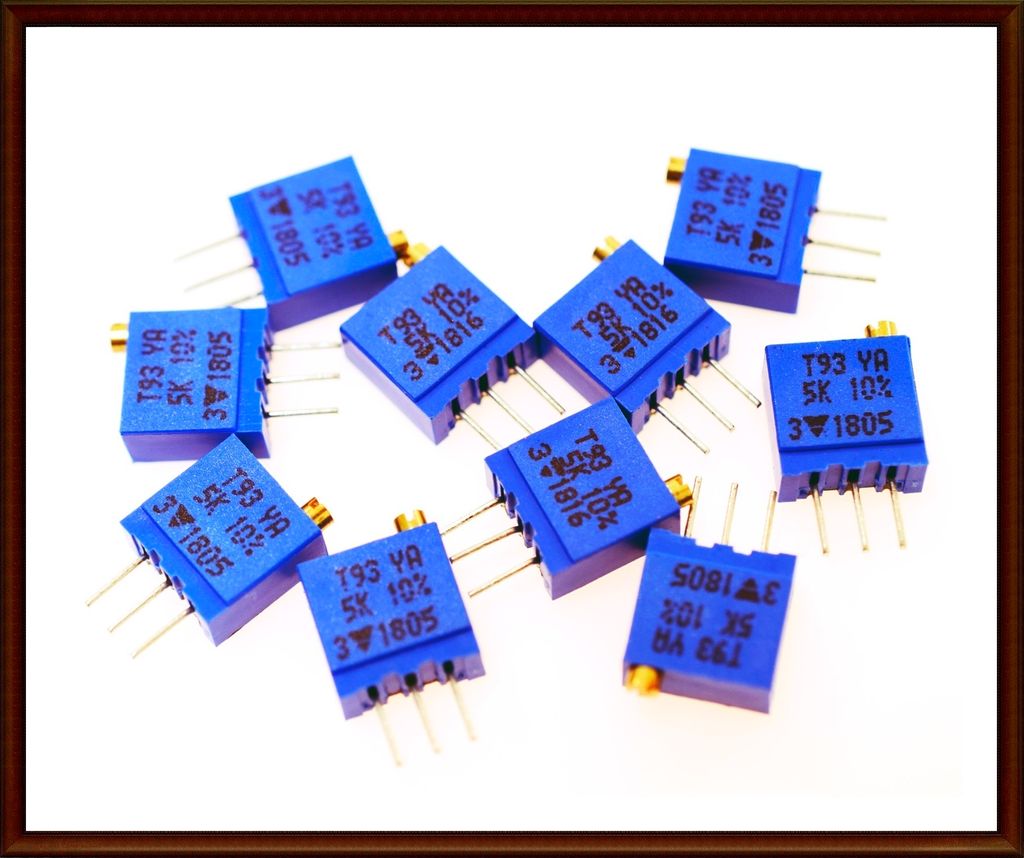 5x Spindeltrimmer T93YA 10% 5K RESISTOR TRIMMER Produktbild 