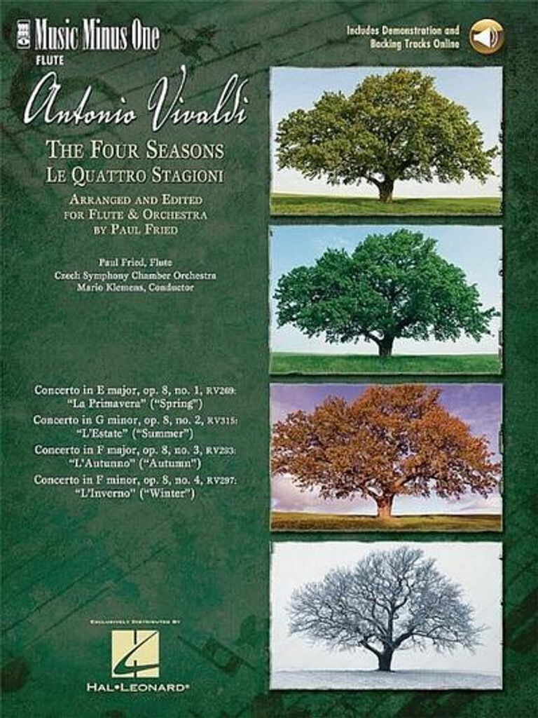 Vivaldi: Die vier Jahreszeiten für Flöte Buch/Online Audio