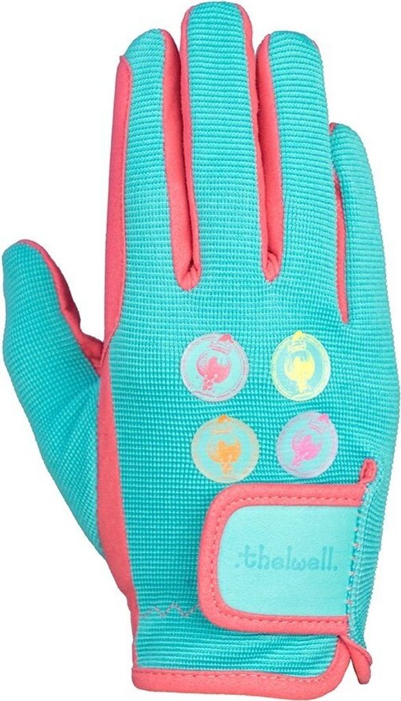 Hy - Kinder Reithandschuhe "Thelwell Collection All Rounder" BZ5463 (L) (Pink/Petrol/Wassermann)