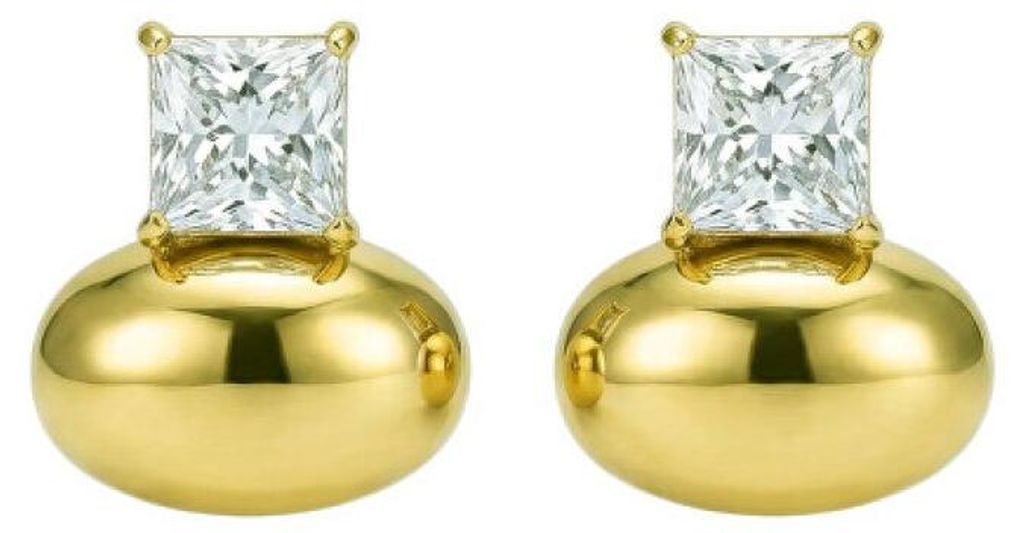 Gold-plated modern earrings Promise Earrings MCE260684G