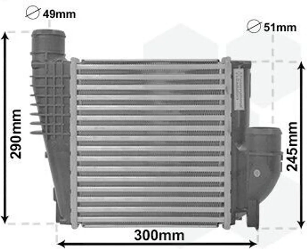 Refroidisseur d'air Intercooler Turbo pour Opel Grandland X A18 Van Wezel