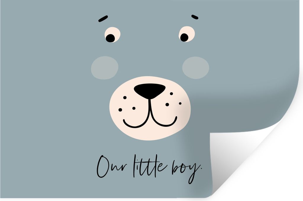 MuchoWow Wandtattoo Wandsticker Wandaufkleber Zitate - Junge - Unser kleiner Junge - Sprichwörter - Kinder - Baby 120x80 cm Selbstklebend und Re...
