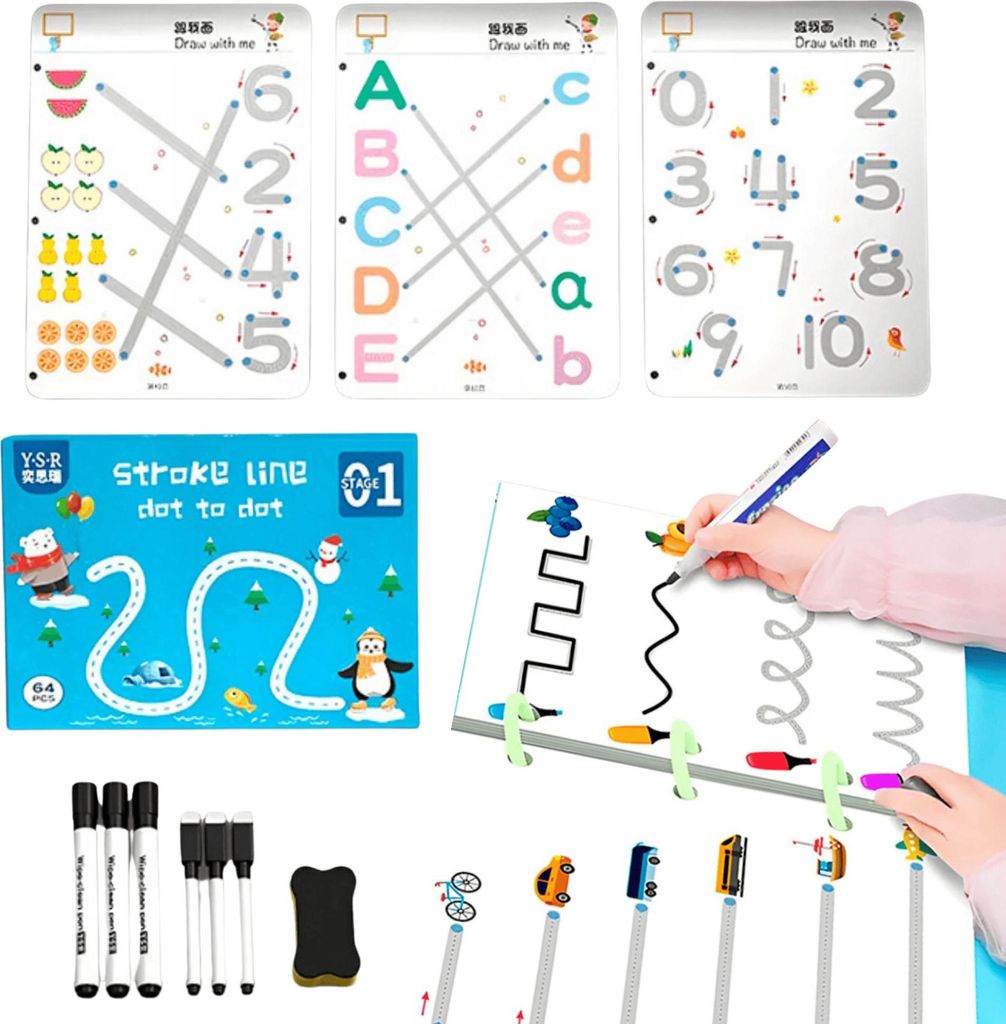 Wiederverwendbares Lernbuch für Kinder 3+, Logikspiele & Produktbild 
