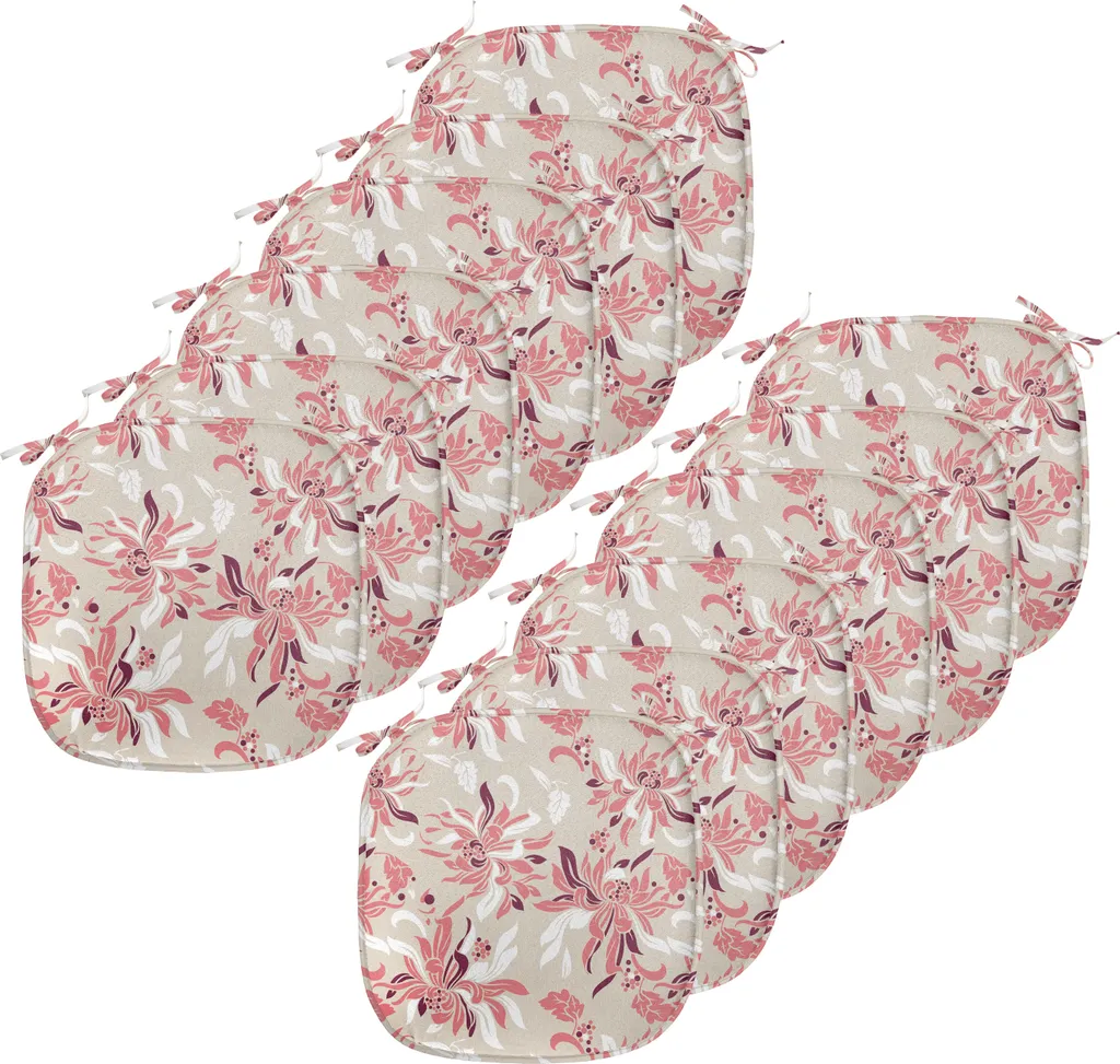 ABAKUHAUS 12 Cuscini Sedie Rose Pastello 40x40 Impermeabili Beige Corallo