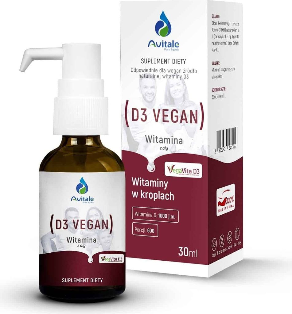 Avitale von Aliness Natürliches Vitamin D3 Vegan 1000 IU Tropfen 30 ml
