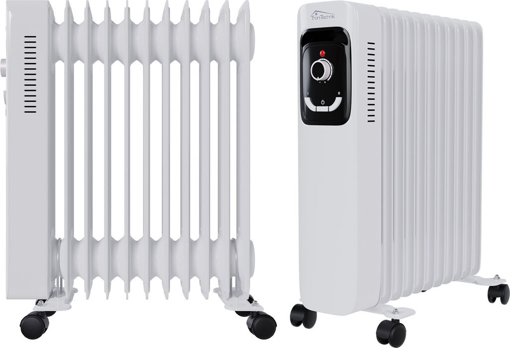 TroniTechnik Ölradiator Elektroheizung TT-OR 211 in Weiß mit 11 Rippen und 2500 Watt, drei Heizstufen (1000W, 1500W, 2500W)