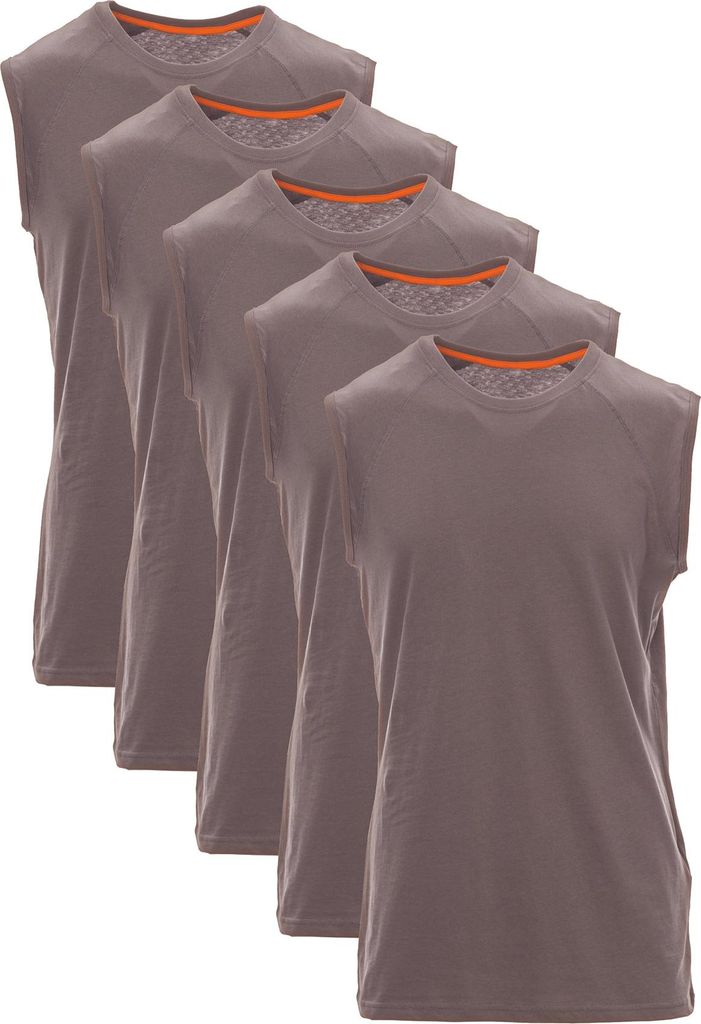 Mivaro Herren Tank Top 5er Pack aus Baumwolle in Anthrazit - ärmelloses Shirt im Multipack, Rundhals-Ausschnitt, Regular Fit, Größen S bis XXL