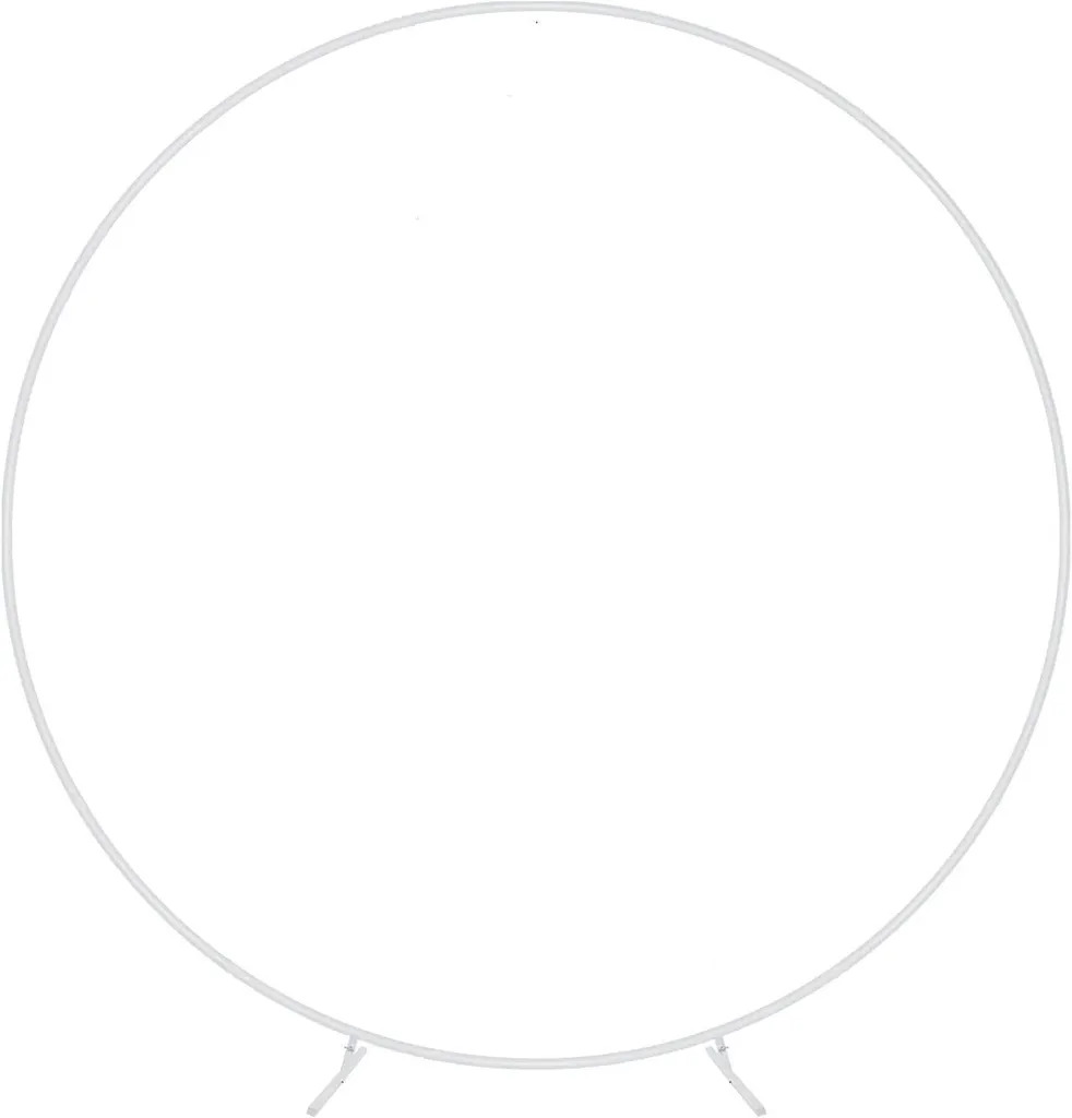 Arche ballon ronde 2m en métal blanc stable pour treillis de jardin