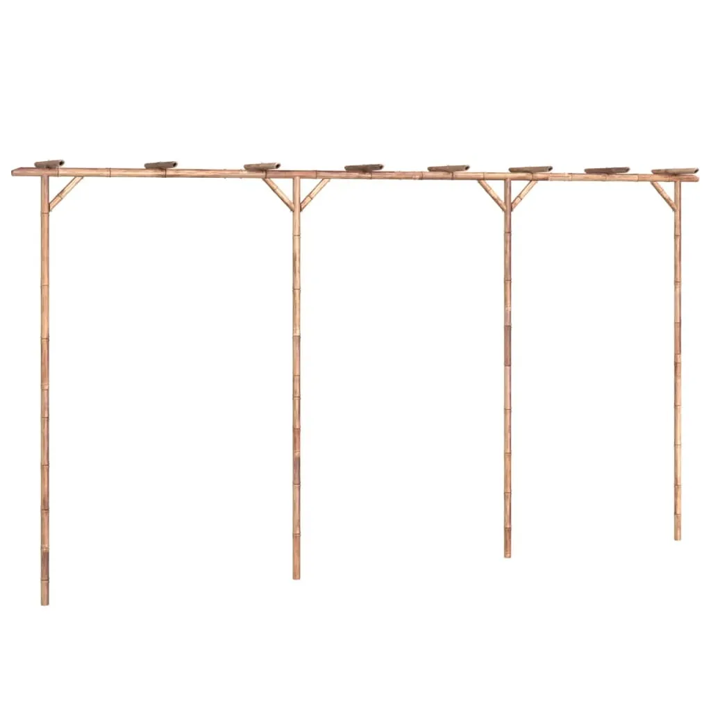 Pergola Bambou 385x40x205 cm pour Ombrage Terrasse et Déco Jardin