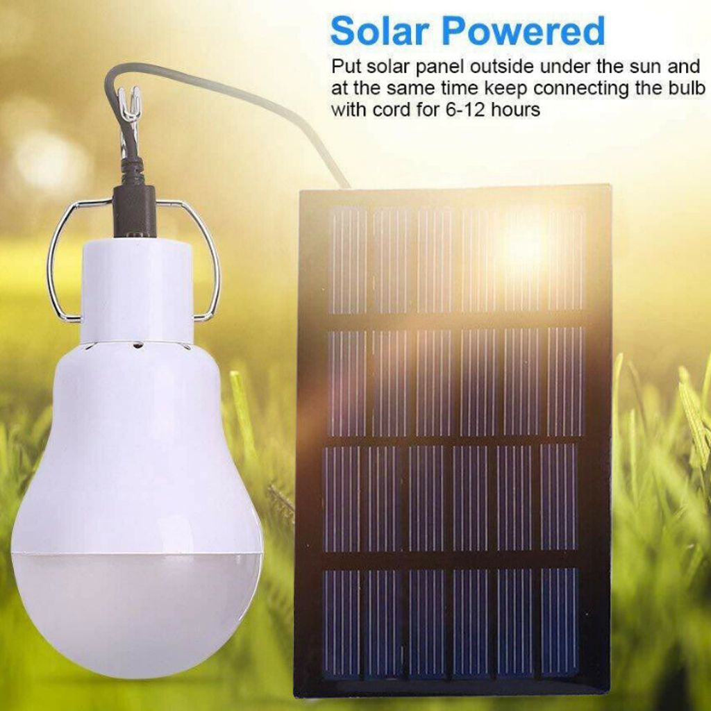 Solar 15W LED Glühbirne Zelt-Campinglampe Solarleuchte Garten Außenbeleuchtung 
