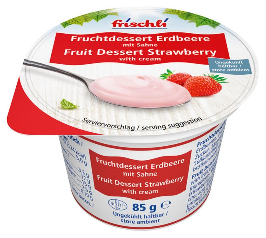 Dessert alla frutta Frischli alla fragola senza 85g Immagine del prodotto 