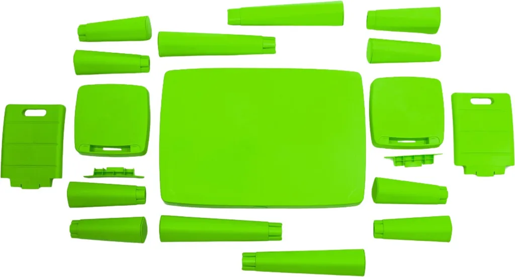 Doloni Ensemble de repas pour enfants Vert - Table et chaises robustes - 4