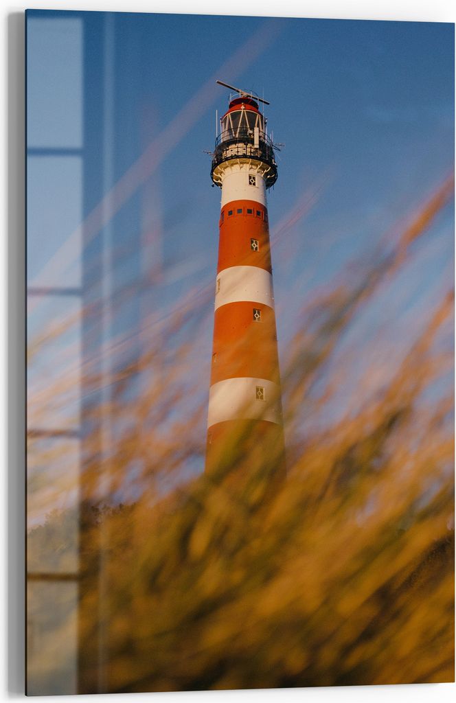 DEQORI Magnettafel Glas 40x60 cm 'Leuchtturm im Wind' beschreibbar Whiteboard Küche
