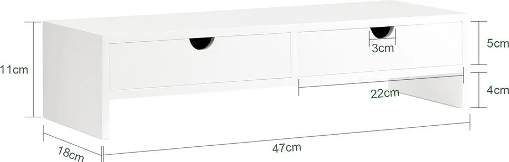 Organiseur de Bureau et Support Écran Blanc pour Posture Ergonomique PC - 2