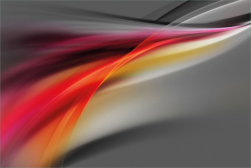 Wallario Premium Vliestapete Fototapete Schwarz rot pink - Abstraktes Design in der Größe 400 x 267 cm, extra dick, wird in 5 Teilen geliefert