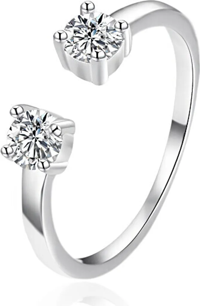 Anello aperto in argento con zirconi AGT-R01W42 - Circonferenza: 62 mm.