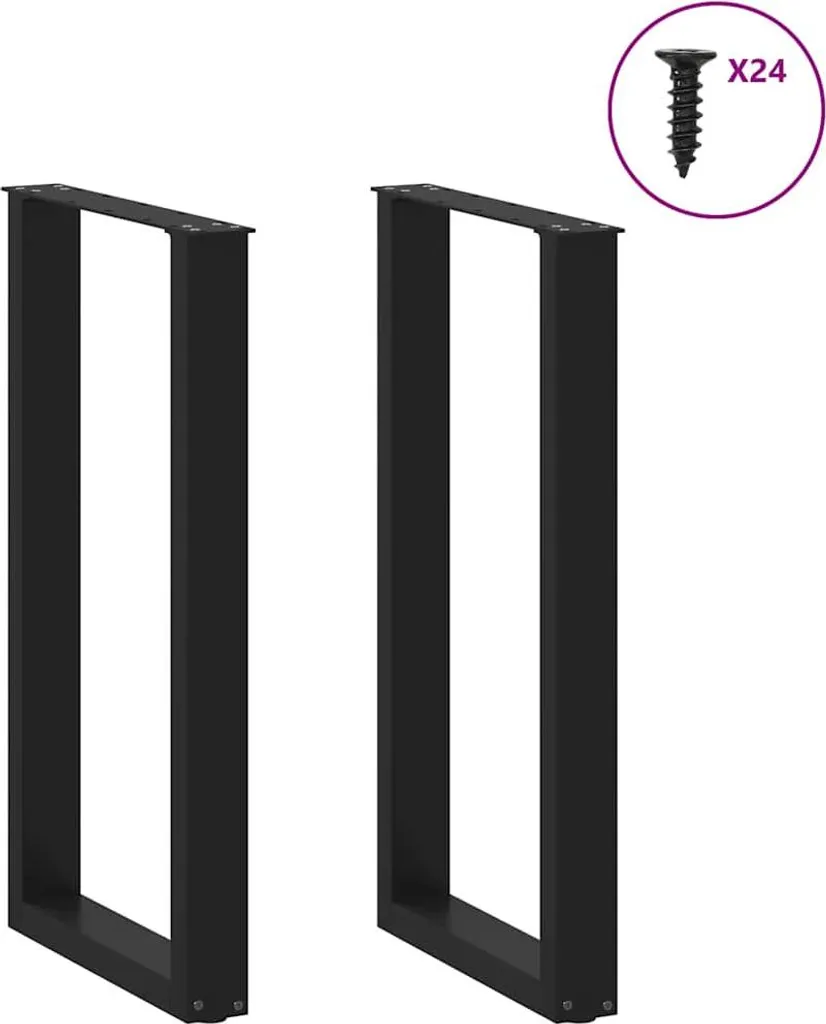 Pieds de table de bar en U vidaXL : solution pour sol irrégulier noir - 2