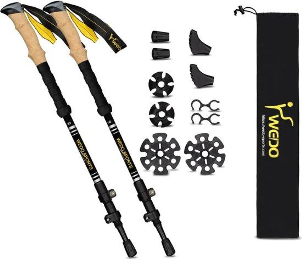 Bâton rando compact pliable, 3 brins 135cm, aluminium 7075 rando