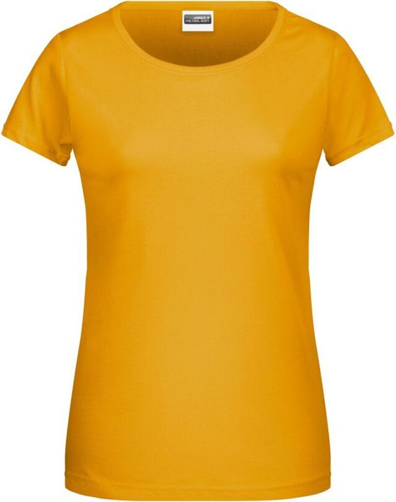 Ladies' Basic-T Damen T-Shirt in klassischer Form gold-yellow, Gr. S