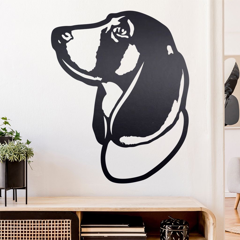 Baset Hound Hund Wandtattoo Wandaufkleber Wall Sticker - Dekoration, Küche, Wohnzimmer, Schlafzimmer, Badezimmer
