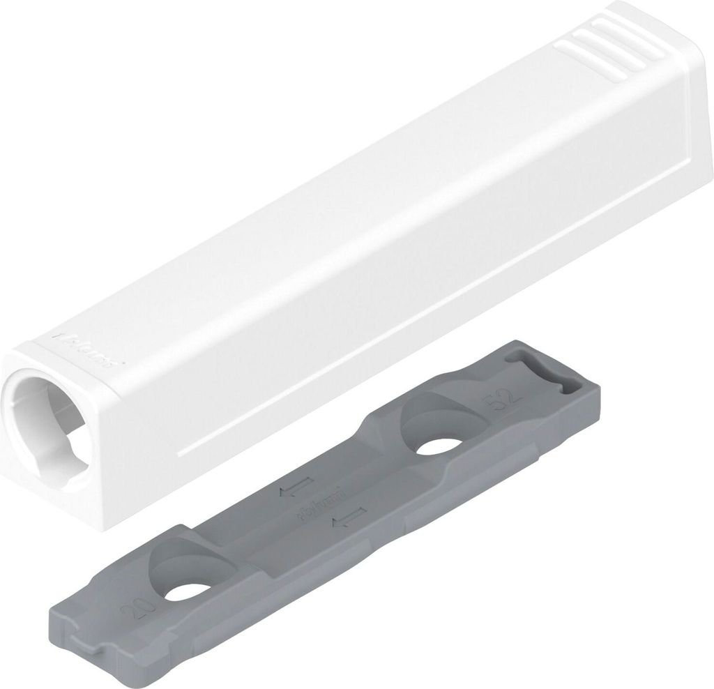 BLUM TIP-ON gerade Adapterplatte 956A1201, Langversion, seidenweiß