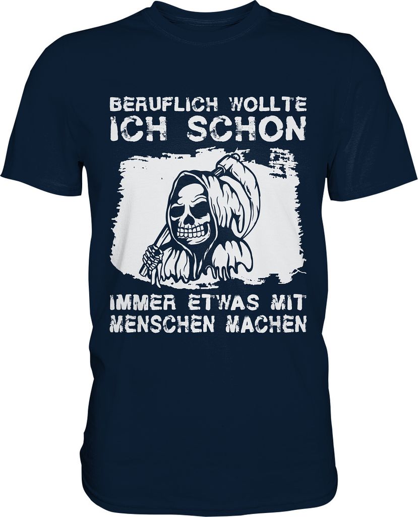 Sensenmann T-Shirt Schwarzer Humor Sarkasmus – Navy / L Produktbild 