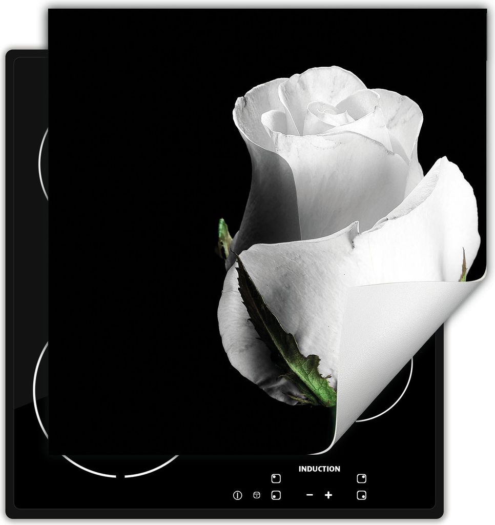 DarHaus Herdabdeckplatte 50x52 cm Anti Rutsch Matte Aufrollbar, schwarz - Tulpe