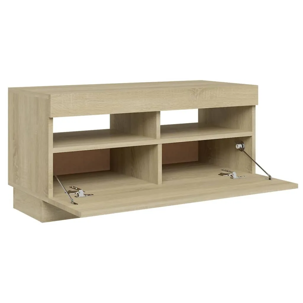 Mobile Supporto TV 80x35x40 cm Rovere Sonoma - Robustezza e LED - 6