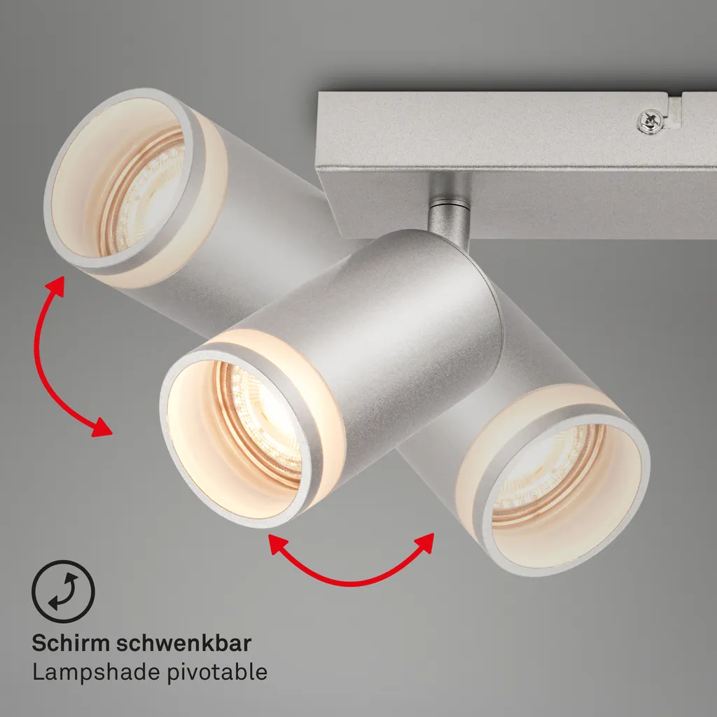 Plafonnier Briloner Rub Chrome Mat Orientable avec Application Acrylique - 4