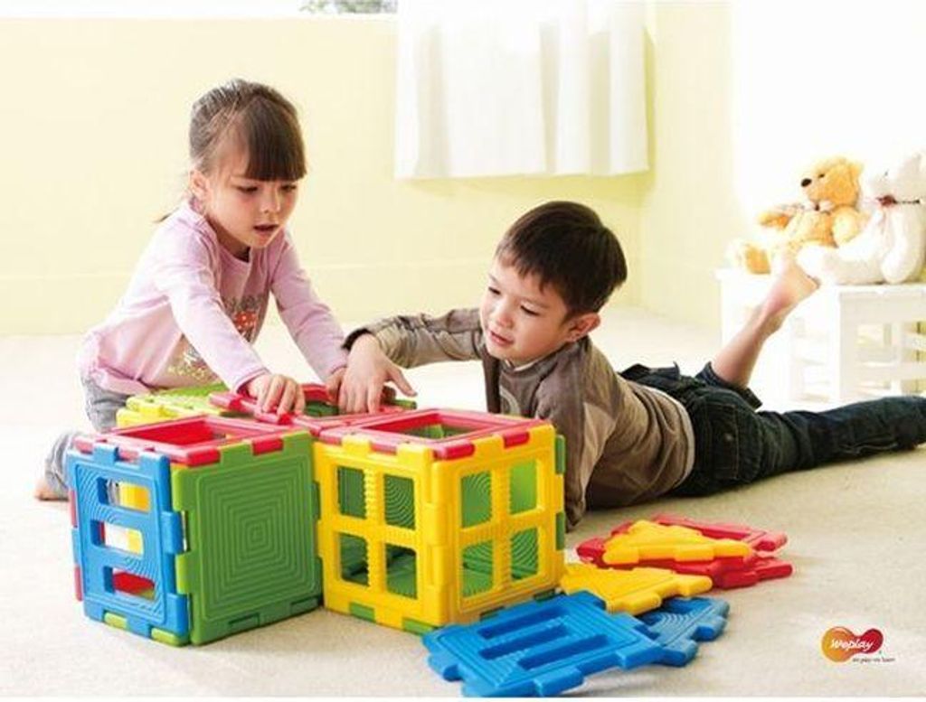 Weplay KC3002-028 We-Blocks Minis Bauelemente, bunt, 28-teilig (1 Set)