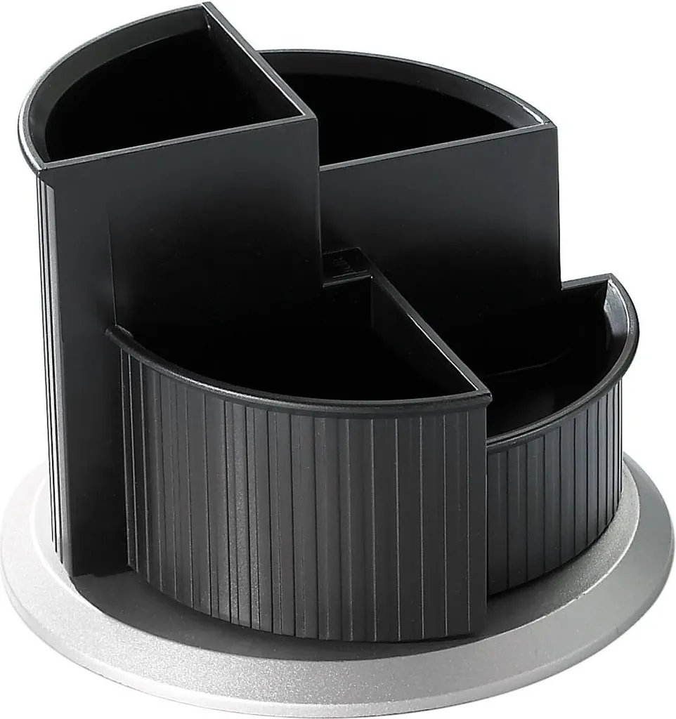 Pot à crayons rotatif Multicanaux Helit H6220599 Silver pour Bureau Pro
