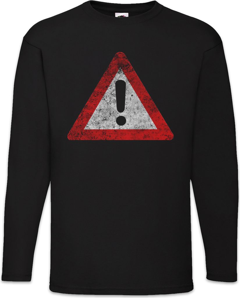 Urban Backwoods Warning Sign II, Langarm T-Shirt, Farbe: Schwarz, Größe: M