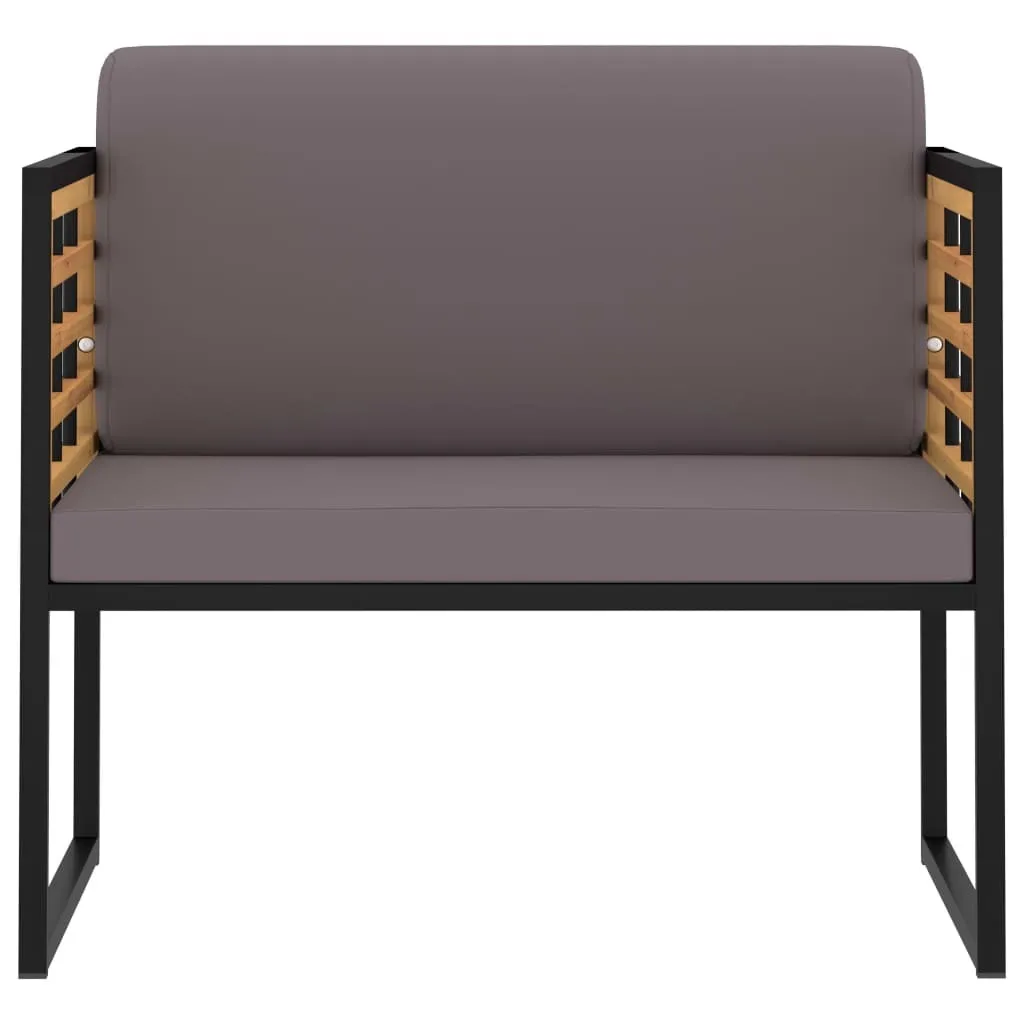 vidaXL Chaises de jardin avec coussins 2 pcs Bois massif acacia gris foncé