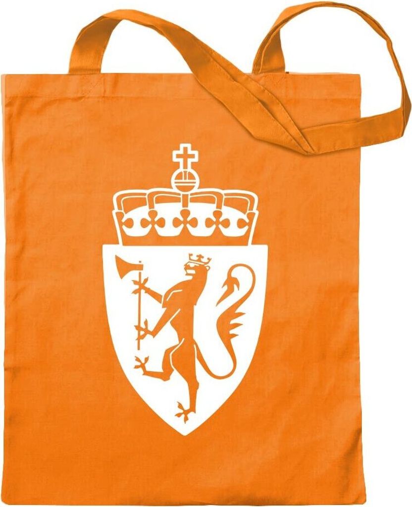 Kiwistar - Baumwolltasche - mandarin - Norwegen Wappen - Tragetasche Stoffbeutel Umhängetasche Langer Henkel