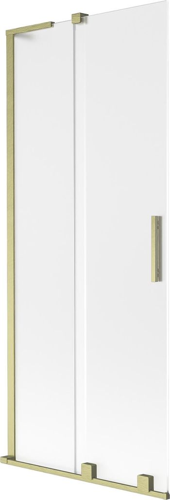 Mexen Velar L Badewannenfaltwand 2-flügelig schiebbar 85 x 150 cm, matt, gebürstetes Gold - 896-085-003-31-55