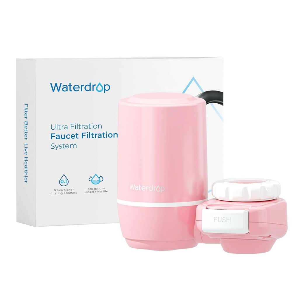 Waterdrop Ultrafiltrationssystem zur Hautpflege, Wasserfilter für den Wasserhahn,WD-FC-02, Passt auf Standardhähne, Rosa (1 Filter)