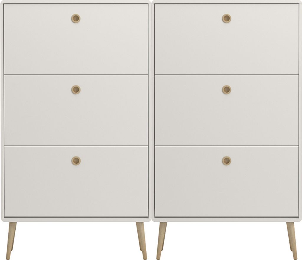 Softline Schuhschrank 6 Klaptüren Weiß.