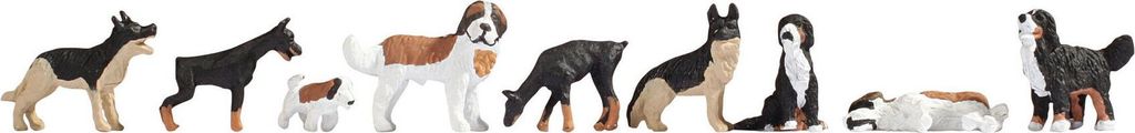 NOCH Hunde, Tierfiguren aus Kunststoff, ideal für ländliche Szenen in der Spur N