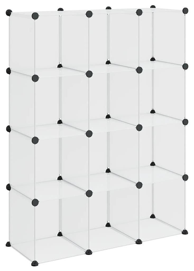 vidaXL Système d'étagères avec 12 cubes Transparent PP Image du produit 