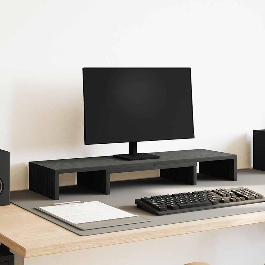 vidaXL Supporto per monitor regolabile in look rovere nero Immagine del prodotto 