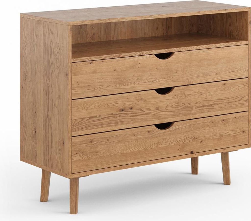 Kommode Simona Schubladenkommode 110x40x90cm Massivholz geölt Eiche Natur