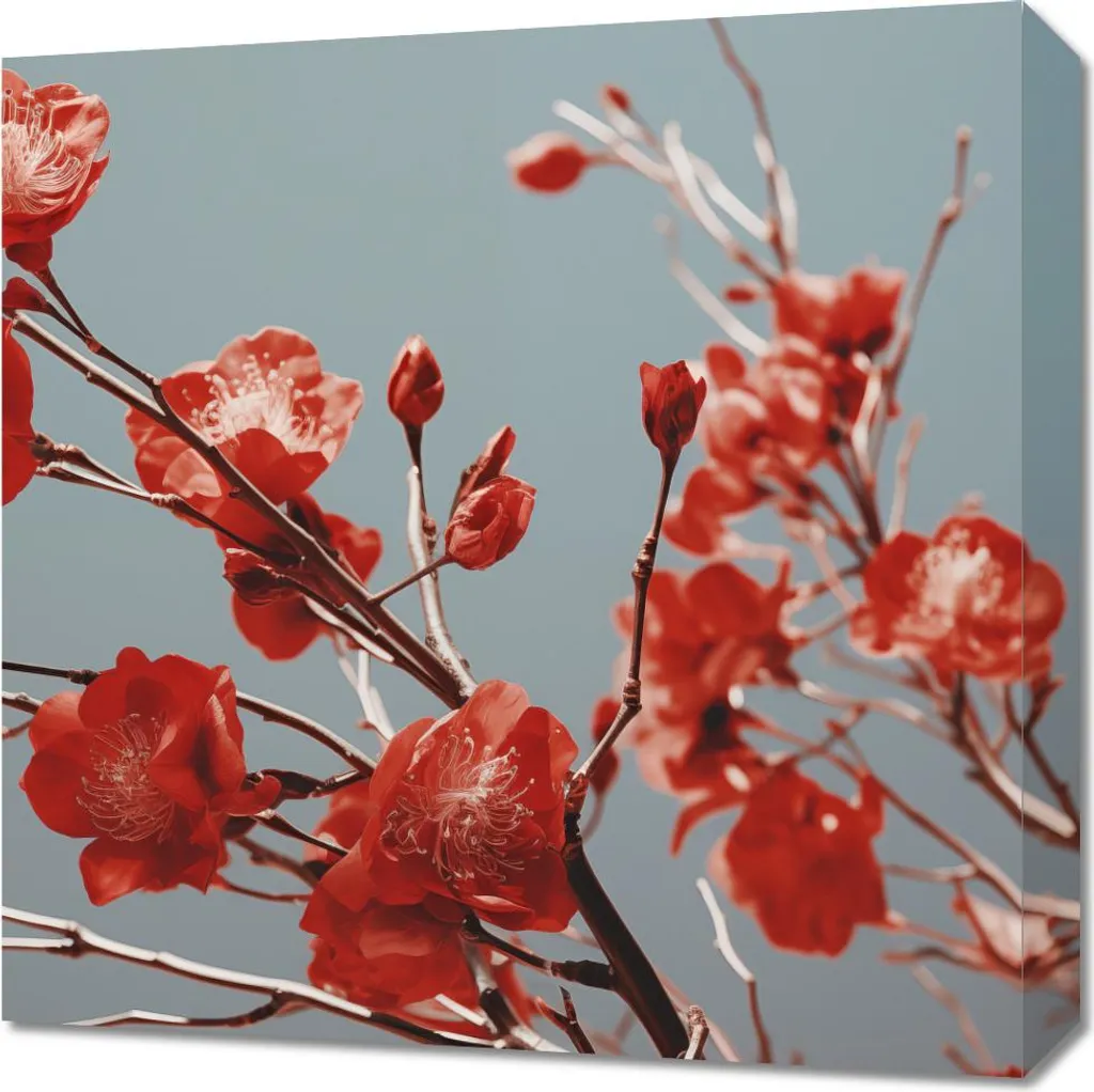 Decorazione Parete Primavera Scarlatta 50x50 - Quadro Moderno su Tela