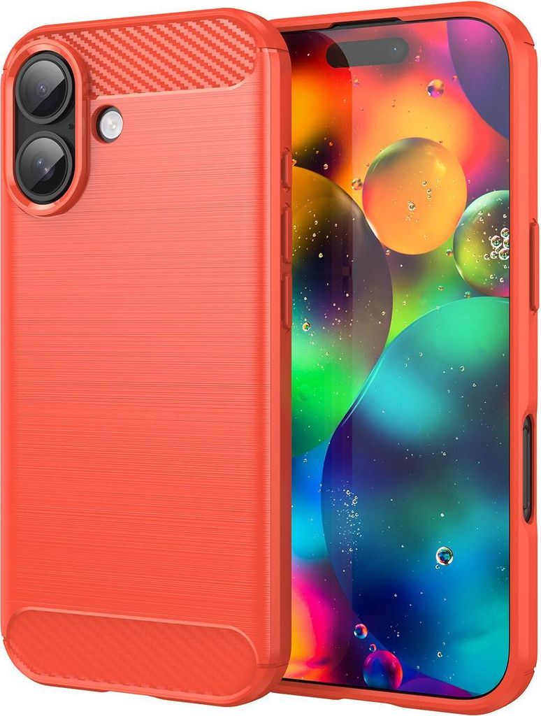 Mobigear Brushed Slim iPhone 17 Hülle Flexibles TPU Backcover - Rot