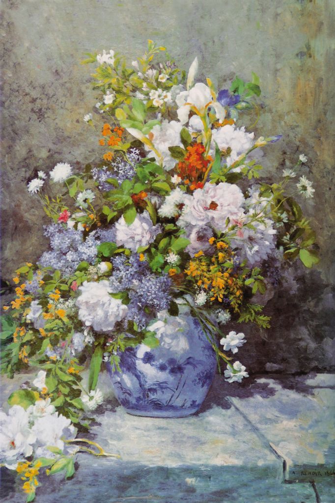 Pierre Auguste Renoir Kunstdruck Bild - Große Vase Mit Blumen, 1866 (180 x 120 cm)