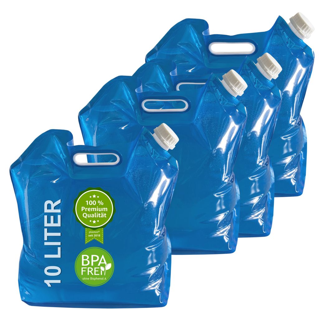 Plasteo Wasserkanister 4 x 10 Liter faltbar – BPA-frei – Produktbild 